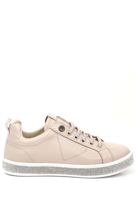 Gön Yuvarlak Burun Düz Taban Taşlı Kadın Sneaker 35239