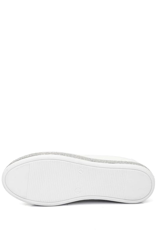 Gön Yuvarlak Burun Düz Taban Taşlı Kadın Sneaker 35239