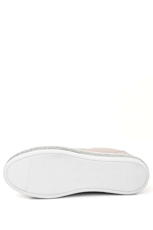 Gön Yuvarlak Burun Düz Taban Taşlı Kadın Sneaker 35239