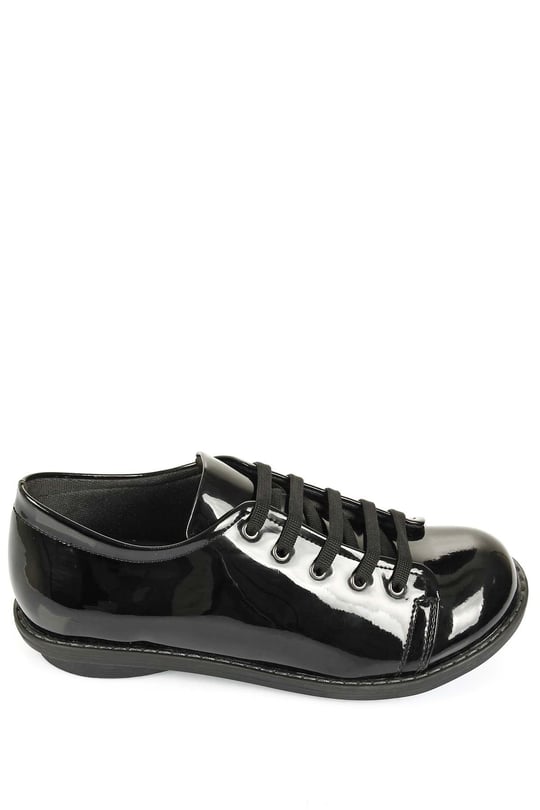 Gön Yuvarlak Burun Kauçuk Düz Taban Bağcıklı Kadın Günlük Sneaker 04129