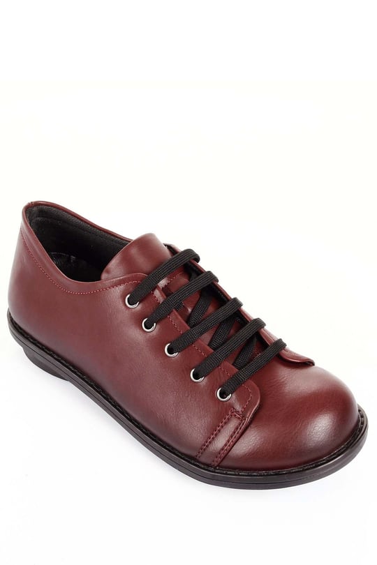 Gön Yuvarlak Burun Kauçuk Düz Taban Bağcıklı Kadın Günlük Sneaker 04129