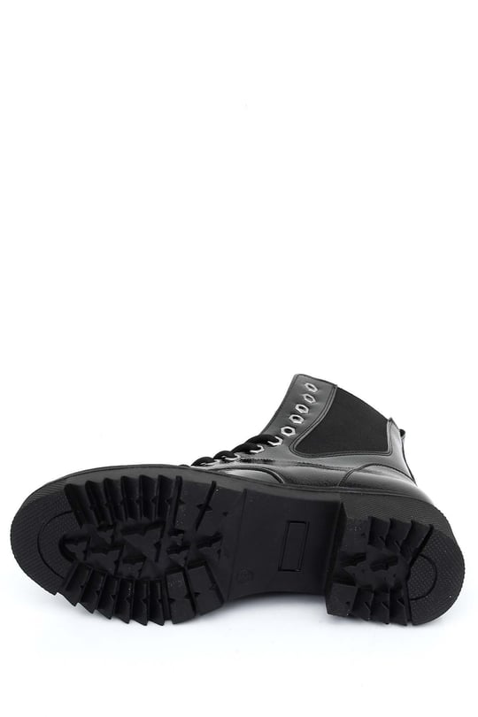 Gon Rubber Sole Round Toe Lace-up Zippered Casual Boots  37060