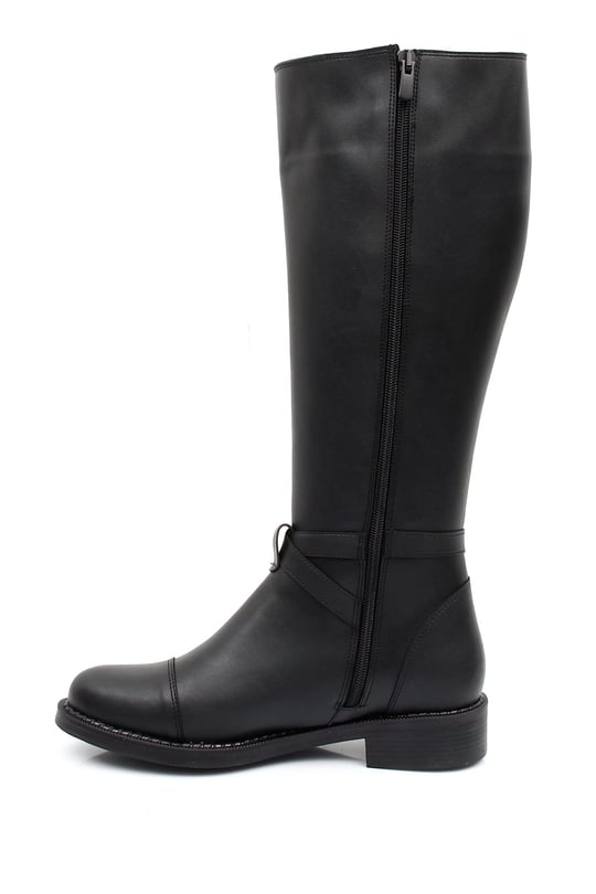Gon Women's Round Toe Heels Zippered Buckle Daily Boots   38255