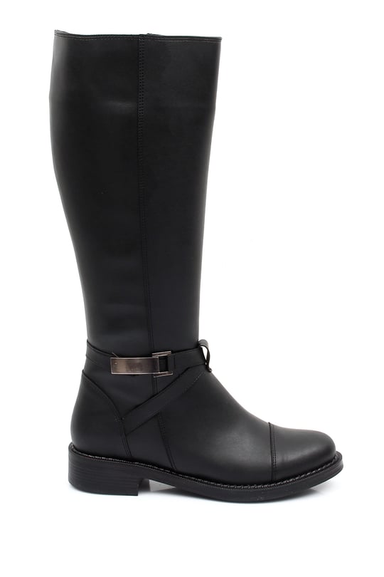 Gon Women's Round Toe Heels Zippered Buckle Daily Boots   38255