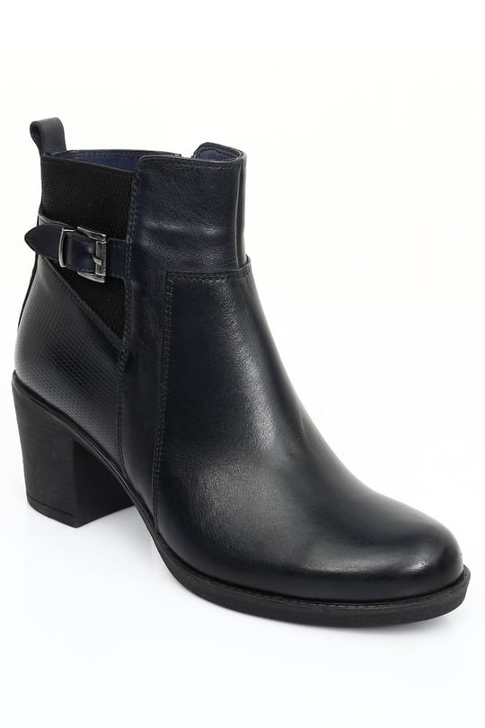Gönderi® Yuvarlak Burun Fermuarlı Hakiki Deri Kadın Bot M1363