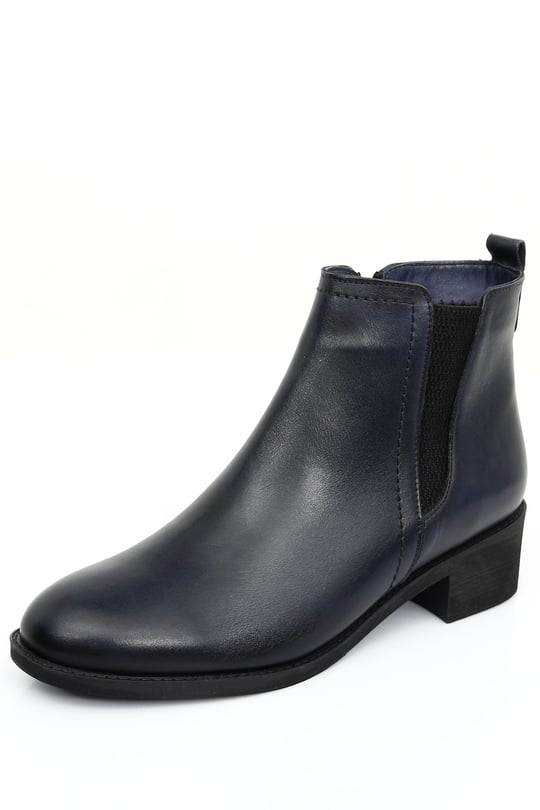 Gönderi® Yuvarlak Burun Fermuarlı Hakiki Deri Kadın Bot M1345