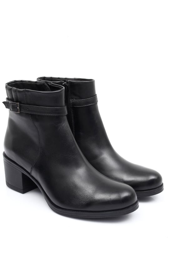 Gönderi® Yuvarlak Burun Hakiki Deri Kadın Bot M1517