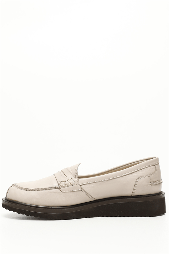 Gon Genuine Leather Round ToeWedge Sole Loafer Women's Casual Shoes  24092