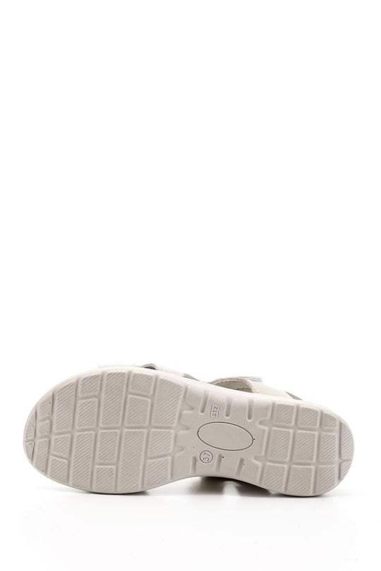 Kadın Bej Cırt Bantlı Dolgu Topuk Comfort Sandalet