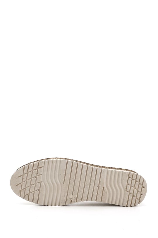 Kadın Bej Dolgu Taban Bağcıklı Hakiki Deri Comfort Sneaker