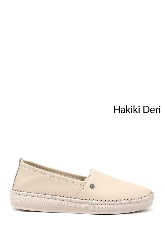 Women's Beige Genuine Leather Comfort Shoes