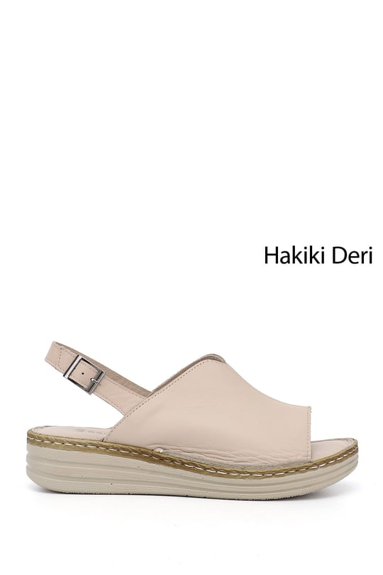 Gon Genuine Leather Filled Sole Women's Sandals 42232