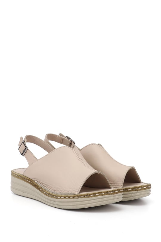 Gon Genuine Leather Filled Sole Women's Sandals 42232
