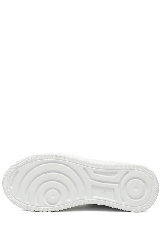 Kadın Beyaz Bağcıklı Dolgu Taban Comfort Sneaker