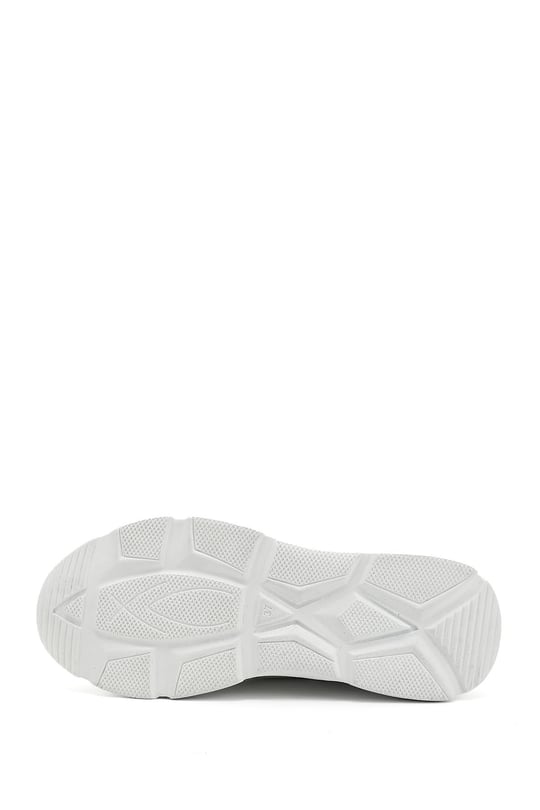 Kadın Beyaz Dolgu Taban Bağcıklı Hakiki Deri Sneaker