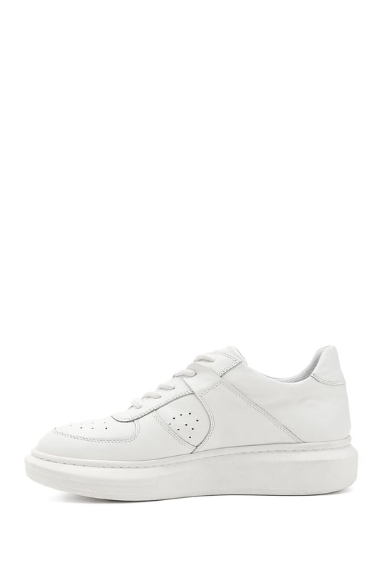 Kadın Beyaz Dolgu Taban Hakiki Deri Sneaker