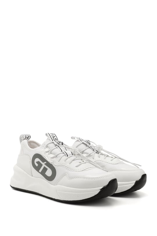 Kadın Beyaz Dolgu Taban Triko Comfort Sneaker