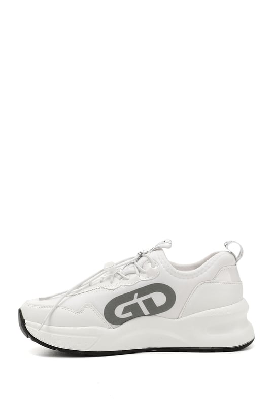 Kadın Beyaz Dolgu Taban Triko Comfort Sneaker