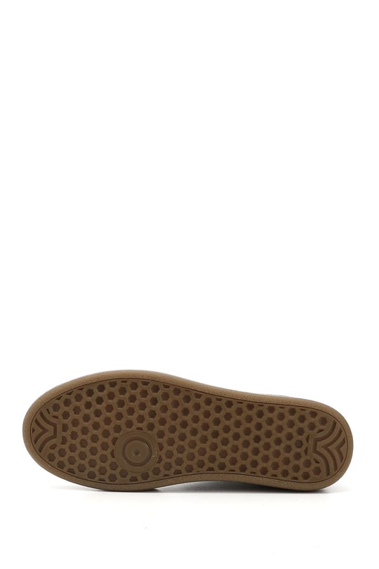 Kadın Beyaz Lastik Bağcıklı Hakiki Deri Sneaker