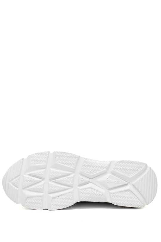 Kadın BEYAZA KIRMIZI Bağcıklı Dolgu Taban Hakiki Deri Sneaker