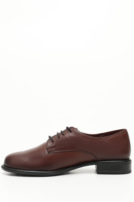 Women's Burgundy Antique Lace-Up Genuine Leather Oxford Shoes
