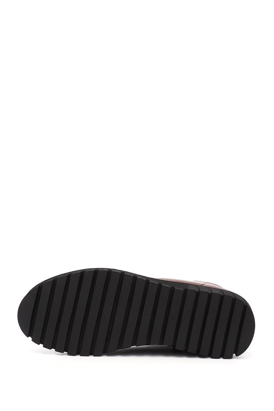 Gön  Genuine  Leather Round Nose Rubber sole Zipper Laced Women's Daily Boat 10402