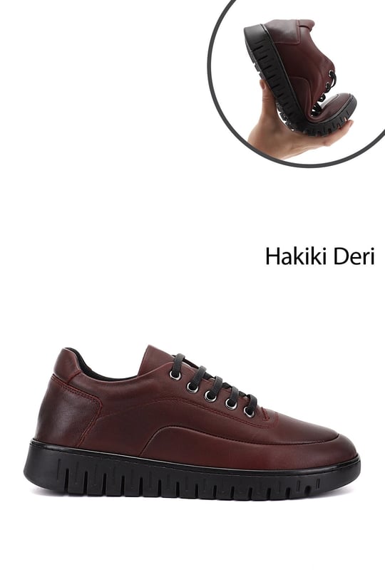 Women's Burgundy Genuine Leather Comfort Shoes