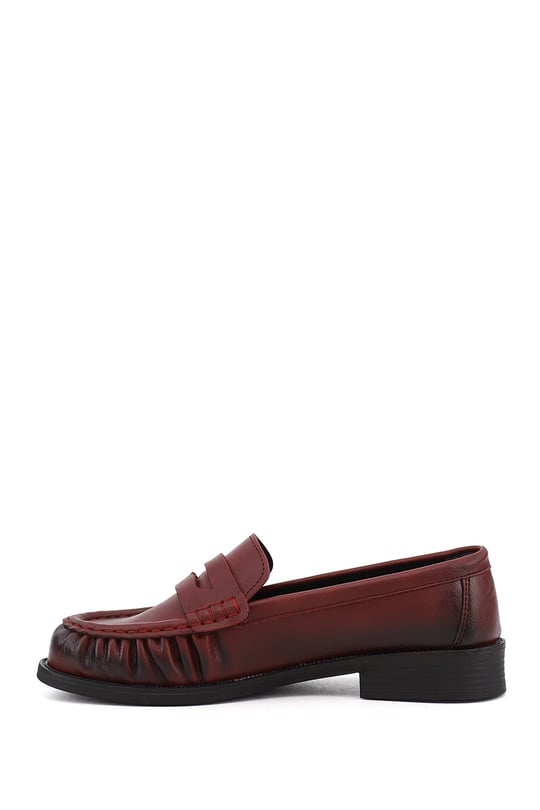 Kadın Bordo Loafer Ayakkabı