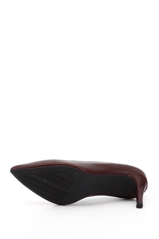 Kadın Bordo Platinum Sivri Burun İnce Topuklu Hakiki Deri Stiletto