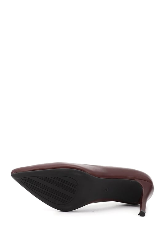 Kadın Bordo Platinum Sivri Burun İnce Topuklu Hakiki Deri Stiletto