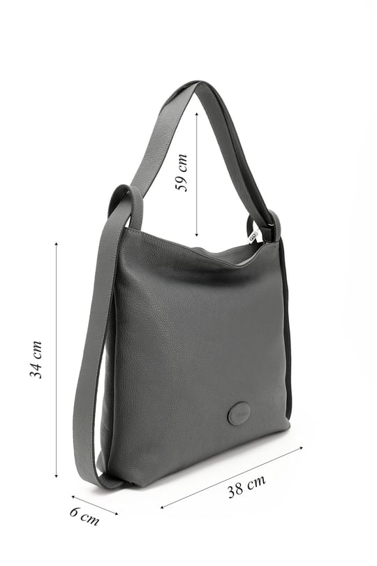 Women's Gray Floater Genuine Leather Shoulder and Backpack Bag