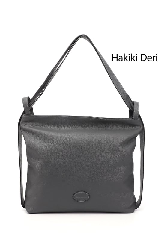 Women's Gray Floater Genuine Leather Shoulder and Backpack Bag
