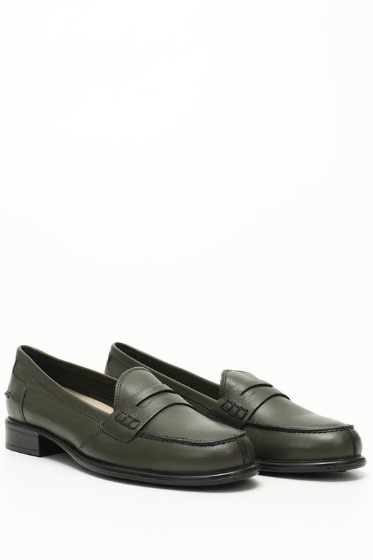 GÖNDERİ(R)  Genuine  leather round nose short heels loafer women's daily shoes 24138