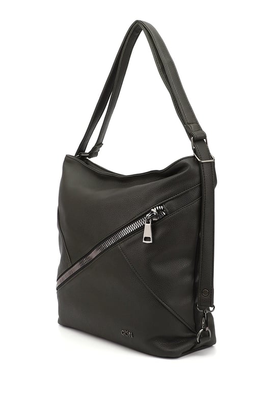Women's Khaki Long Strap Shoulder and Backpack Bag
