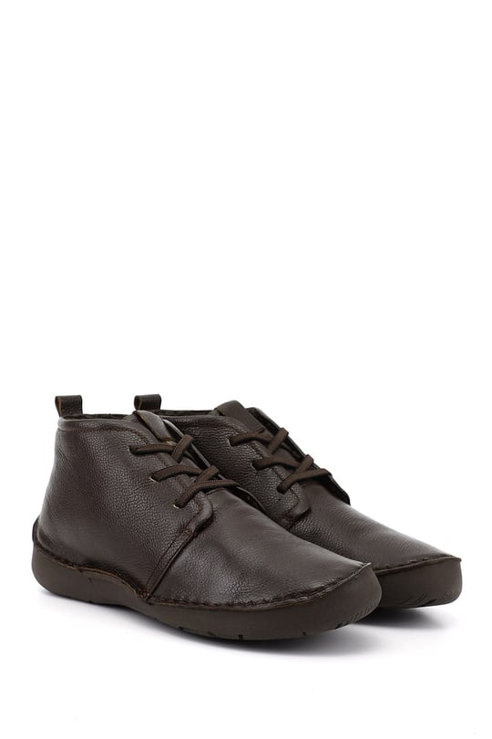 Women's Brown Antique Laced Genuine Leather Boots