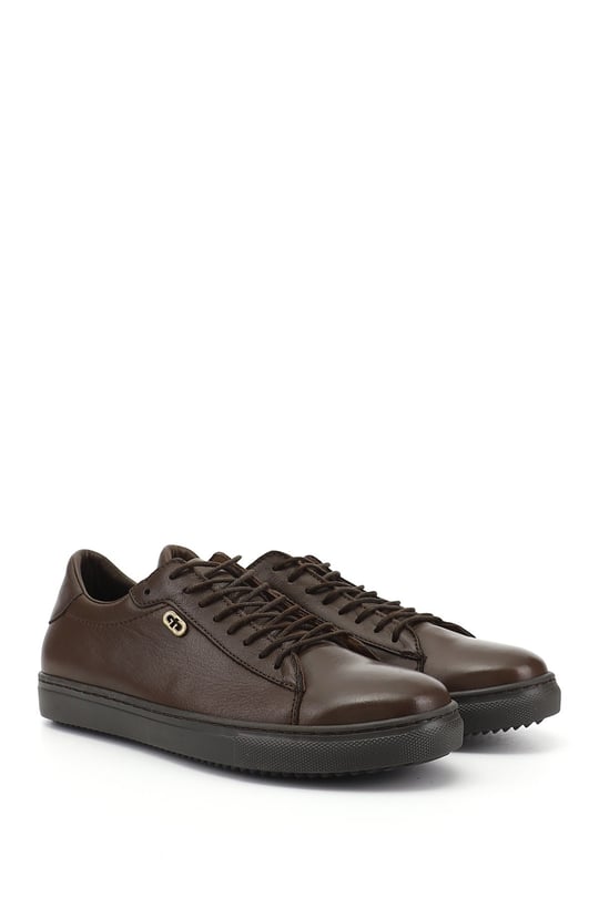 Kadın Kahve Antik Bağcıklı Termo Taban Hakiki Deri Sneaker