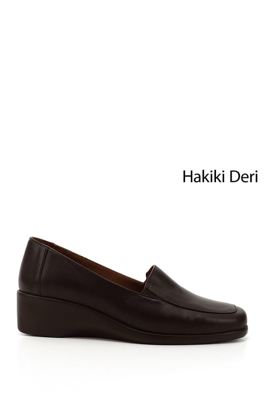 Kadın Kahve Antik Dolgu Taban Hakiki Deri Ayakkabı