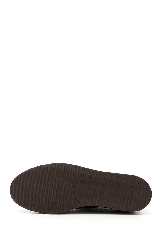 Women's Brown Antique Filled Sole Stone Detailed Genuine Leather Shoes