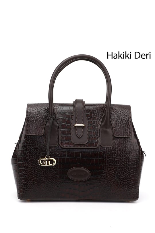 Women's Brown Krako Genuine Leather Hand and Shoulder Bag