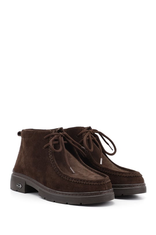 Women's Coffee Suede Chunky Heel Chelsea Boots