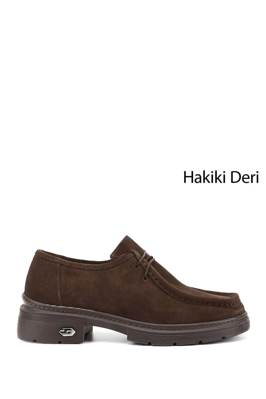 Kadın Kahve Süet Bağcıklı Hakiki Deri Comfort Ayakkabı