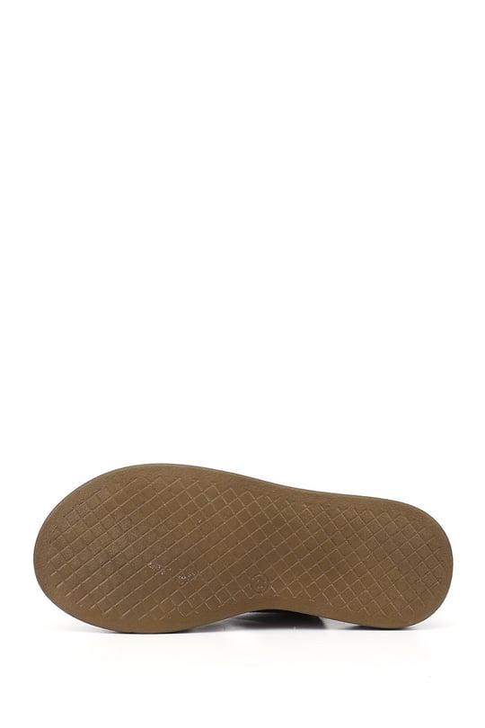 Kadın Kahve Süet Çapraz Bantlı Dolgu Taban Hakiki Deri Comfort Sandalet
