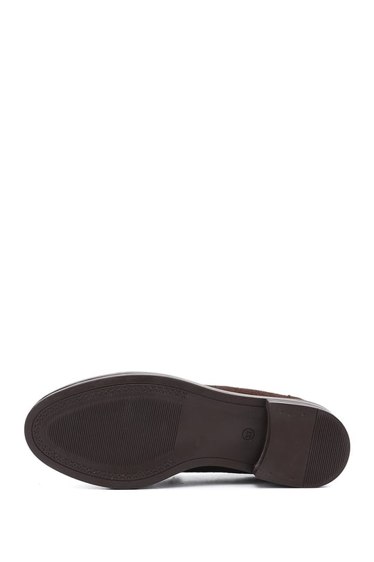 Kadın Kahve Süet Loafer Ayakkabı