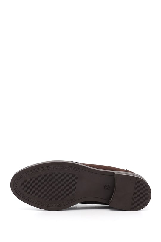 Kadın Kahve Süet Tokalı Loafer Ayakkabı