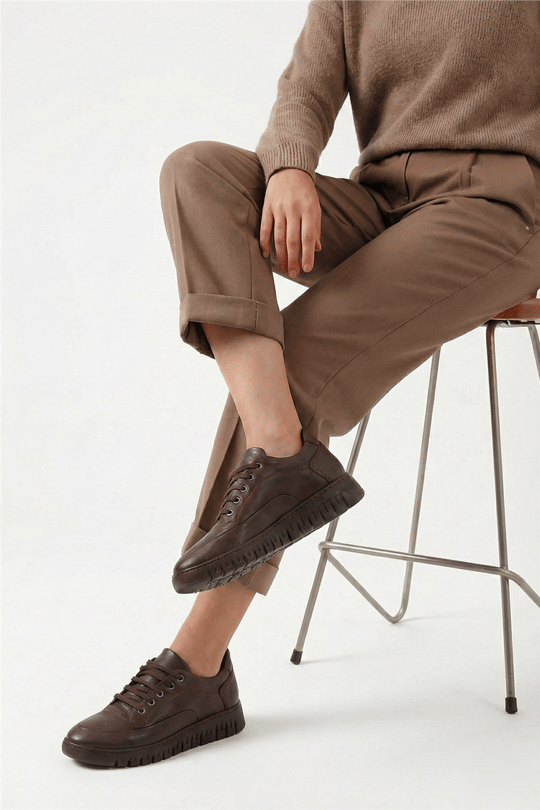 Women's Brown Genuine Leather Comfort Shoes