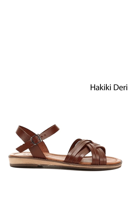 Women's Brown Genuine Leather Sandals