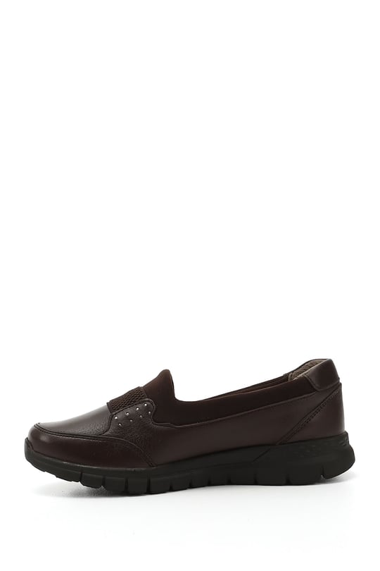 Women's Brown Wedge Sole Genuine Leather Shoes