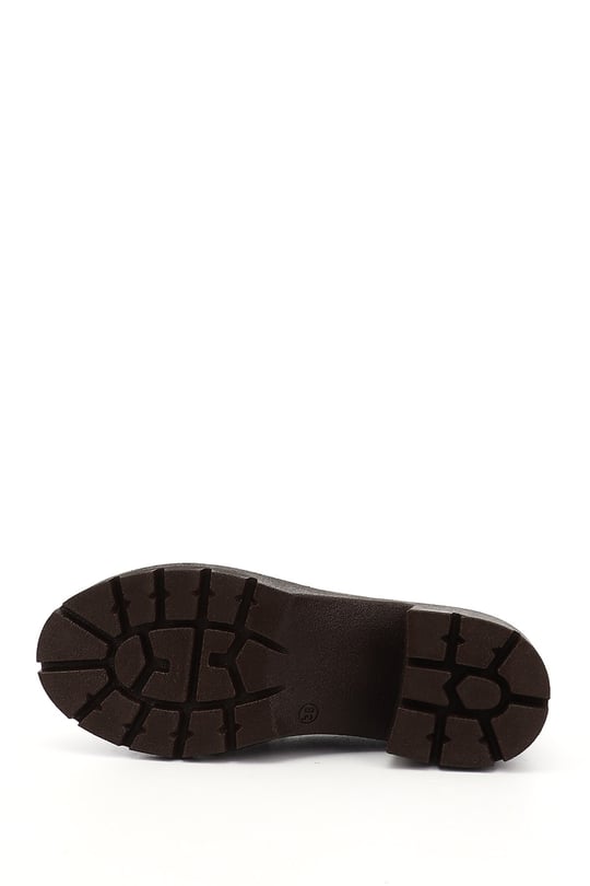 Kadın Kahverengi Kalın Topuklu Loafer Ayakkabı