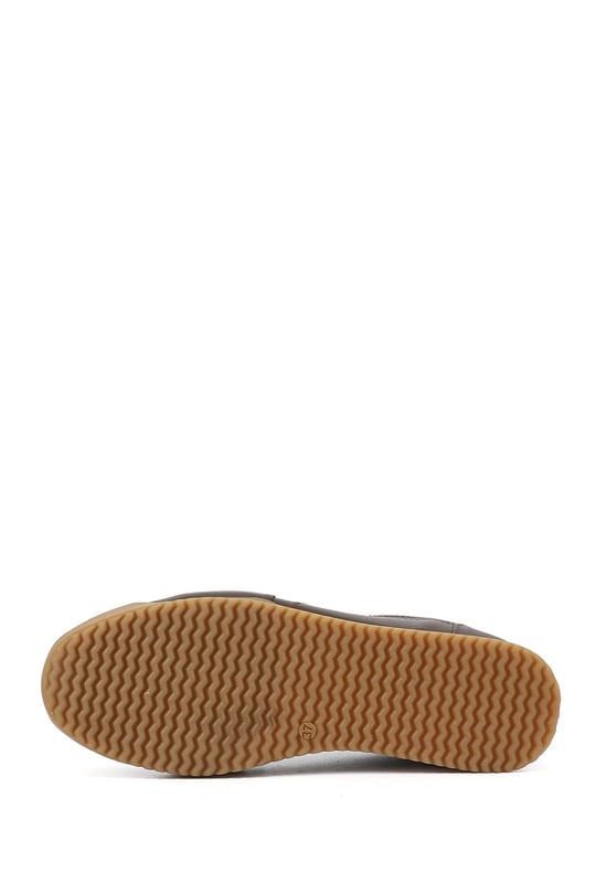 Kadın Kahverengi Lastik Bağcıklı Hakiki Deri Sneaker