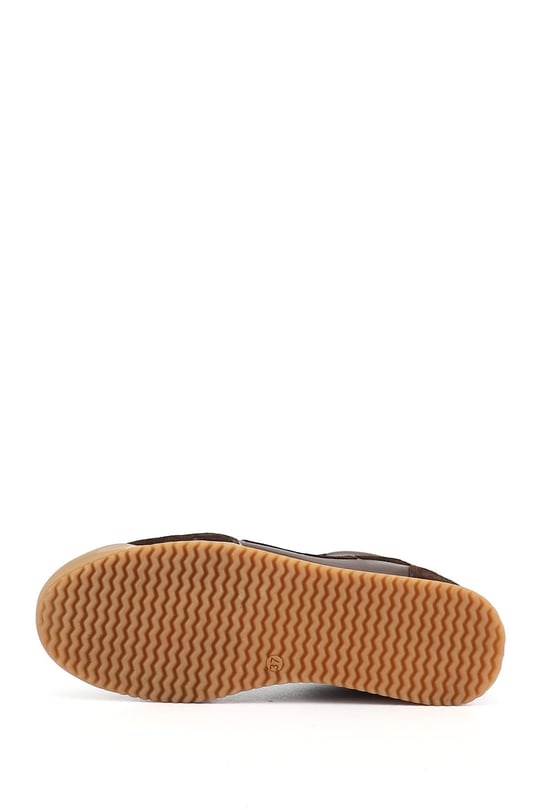 Kadın Kahverengi Lastik Bağcıklı Hakiki Deri Sneaker